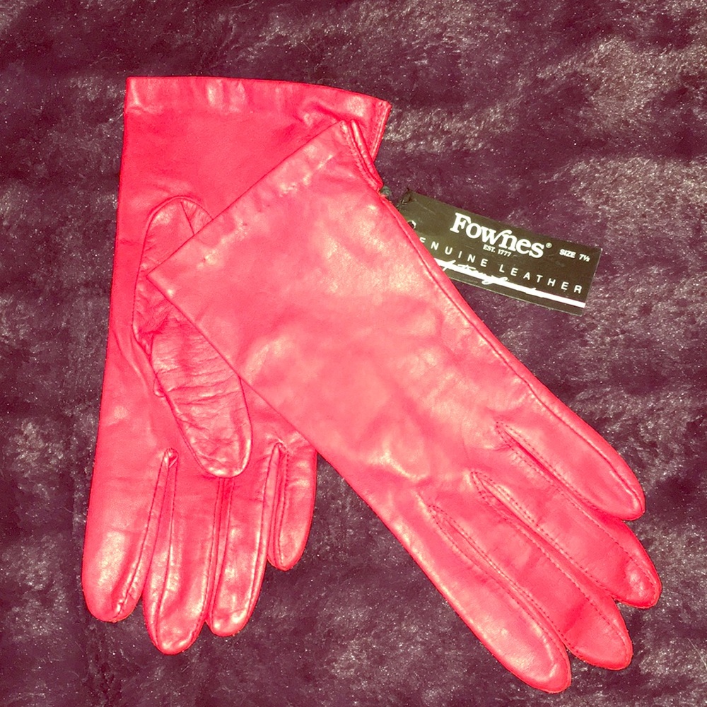 Red Leather Gloves size 7.5